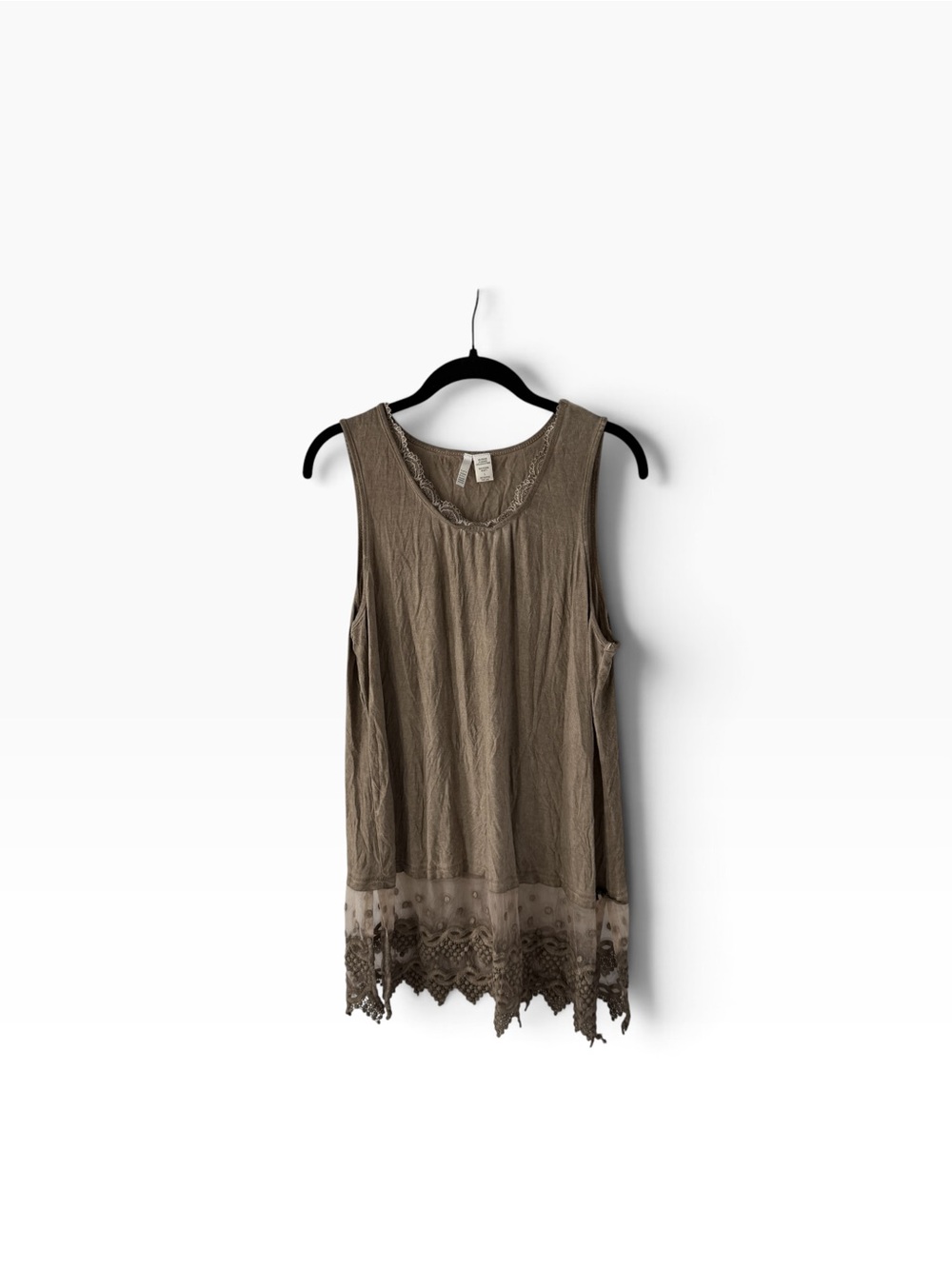 Kaktus Lace Hem L Tunic Tank Top Boho Whimsigoth Fairy Grunge Mori Kei Lagenlook